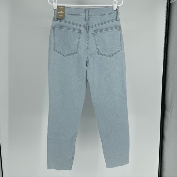 MADEWELL NWT THE MOM JEAN HIGH WAIST RIPPED RAW HEM JEANS HARMAN 26 28 - Picture 3 of 12